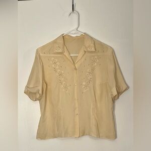 40’s Vintage Embroidered Silk Top